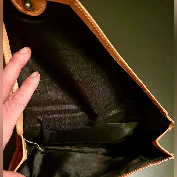 Vintage 1970s Hand Tooled Leathe Multicolour Bohemian Clutch Made in India - Picture 4 of 5